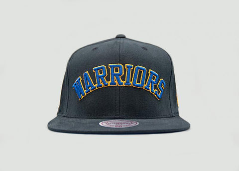 MITCHELL & NESS - Accessories - Golden State Warriors Wordmark Snapback - Black/Blue